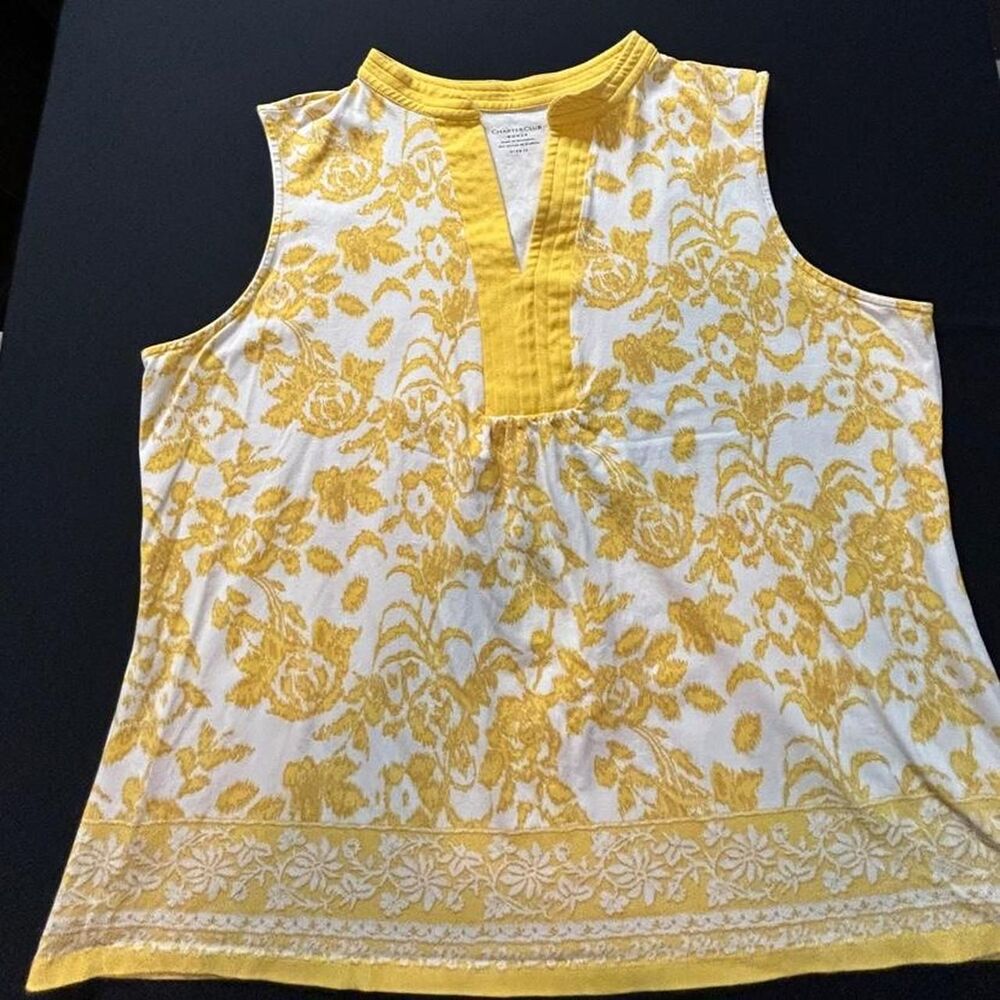 Charter-club Women's Yellow and White Blouse